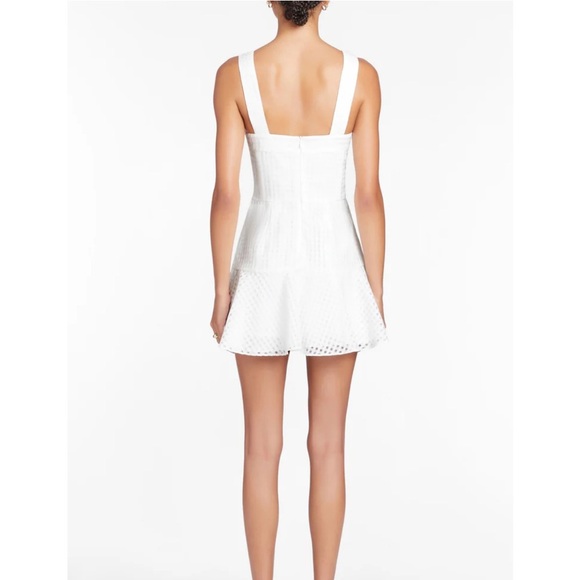 Amanda Uprichard Annalise Dress in White ANNALISE MINI DRESS IN GINGHAM ORGANZA - Picture 4 of 16